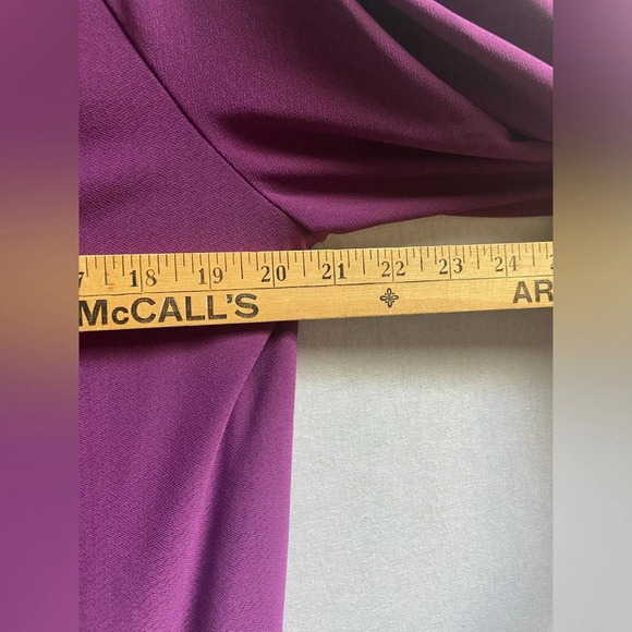 NWT Halogen Nordstrom 3/4 sleeve scoop neck purple blouse Sz 1 (20.5” Ptp- M/L) - Picture 7 of 8